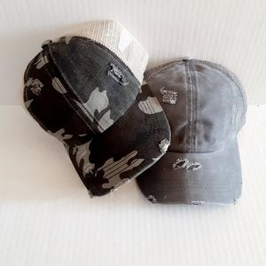 Criss Cross ponytail hat bundle for women